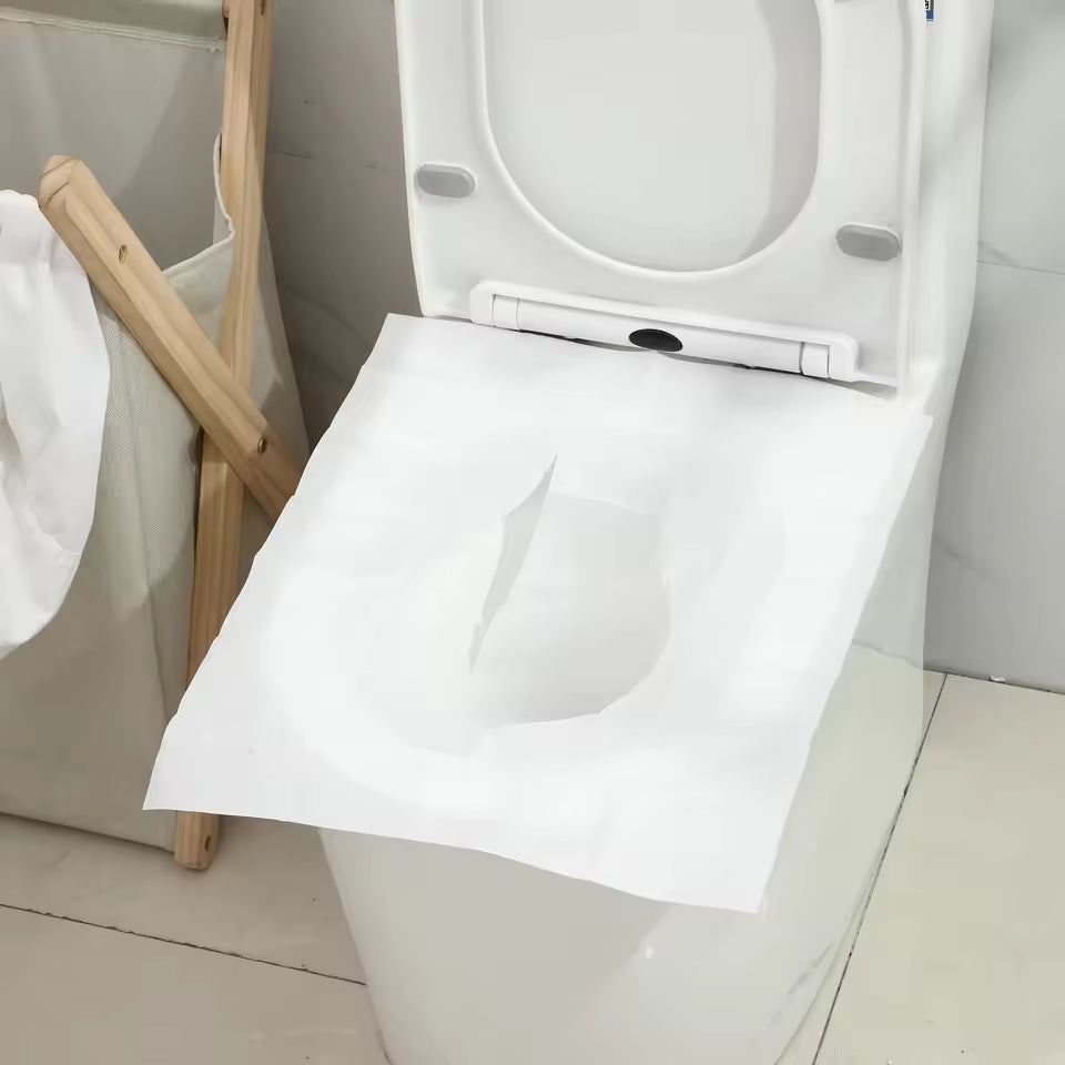 Pack de 10 Housses de Siège de Toilette Jetables en Papier