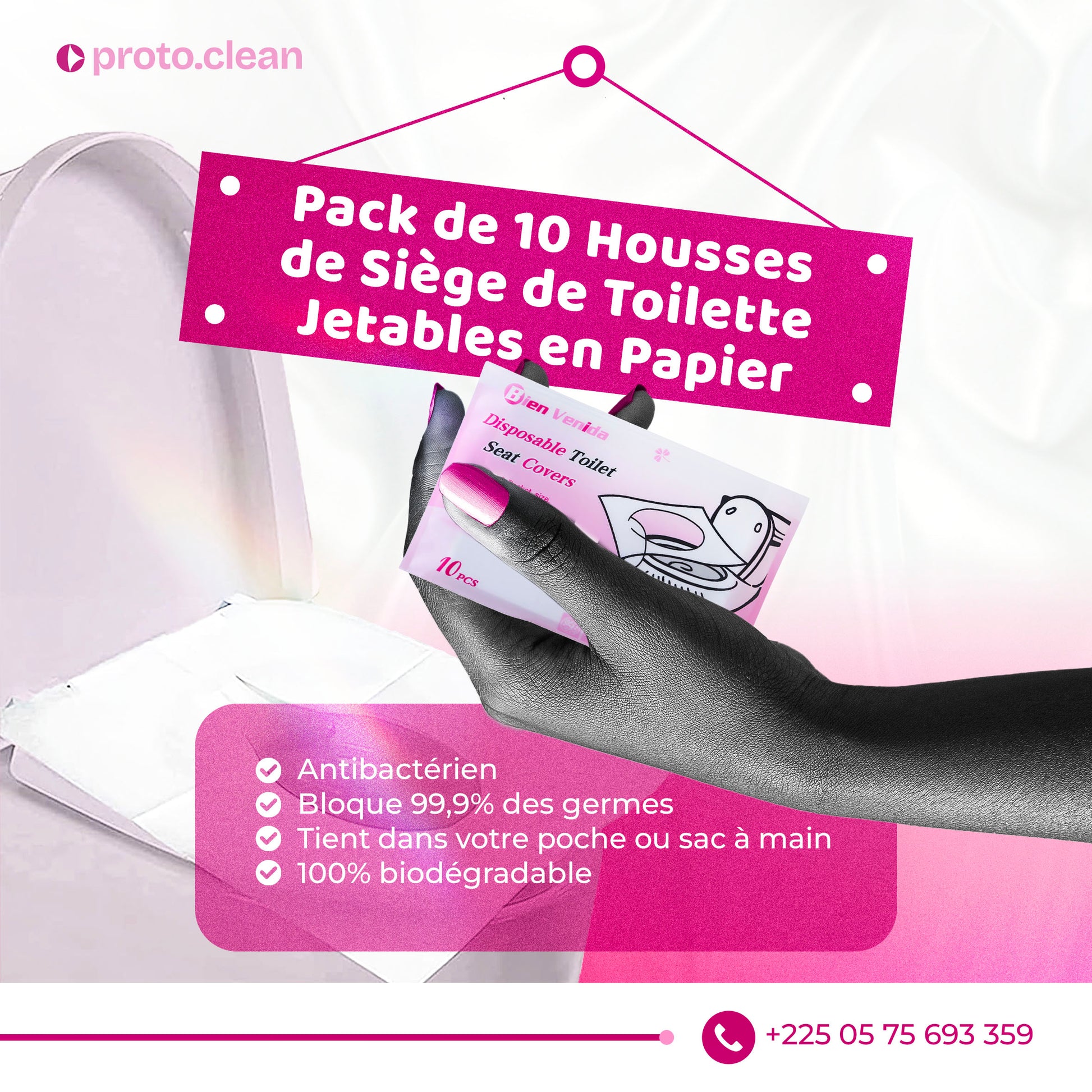 Housse jetable siège WC antibactérienne livraison 24h Abidjan