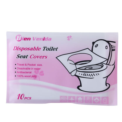 Pack de 10 Housses de Siège de Toilette Jetables en Papier