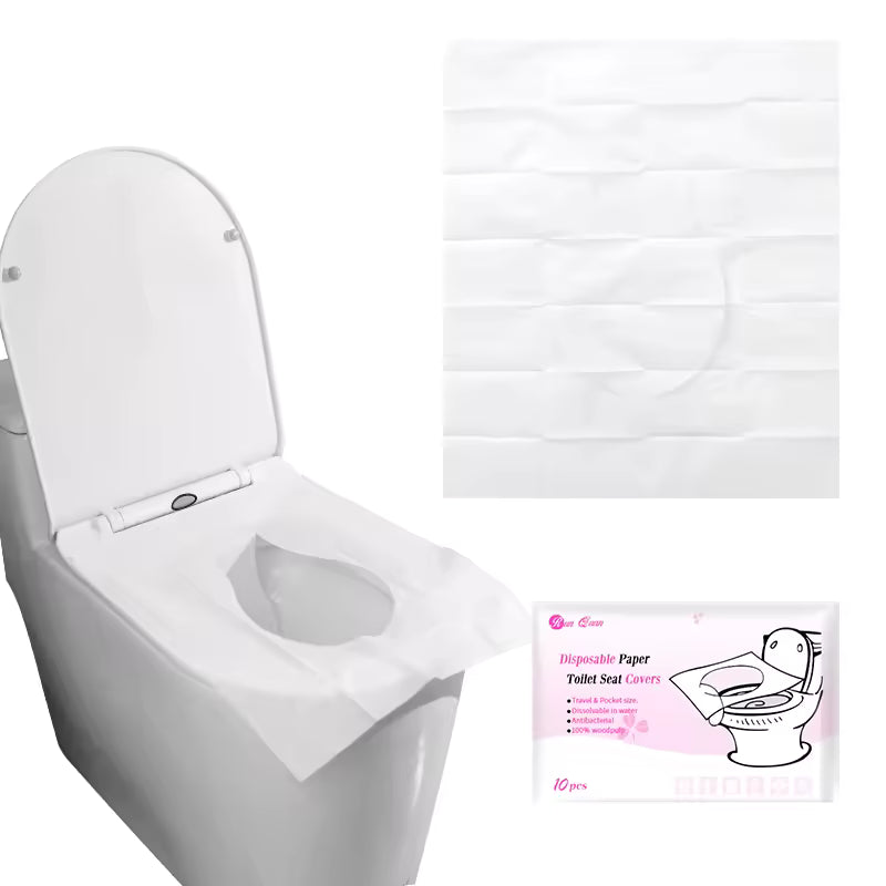 Pack de 10 Housses de Siège de Toilette Jetables en Papier